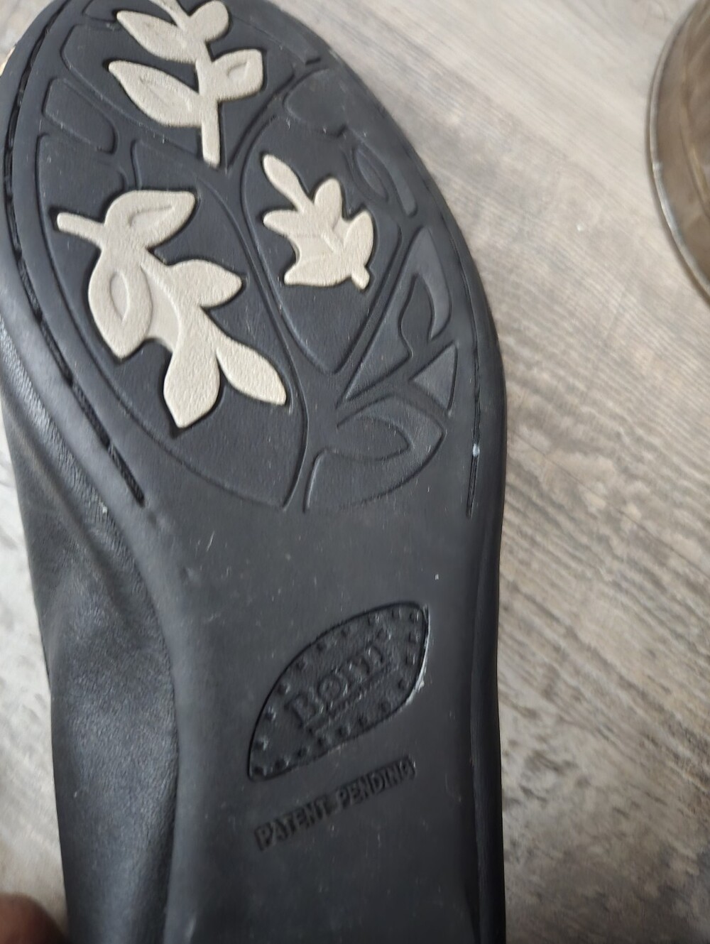 Born Black Flats with Gold Patterned Toe Cap - Picture 5 of 7